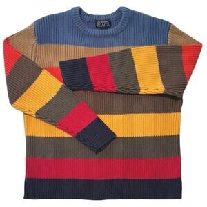 The Children's Place Boys Med Color Block Rib Knit Crew Neck Sweater